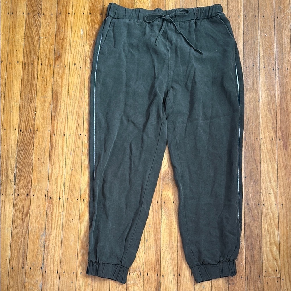 Zara Denim Olive Green Jogger Pants